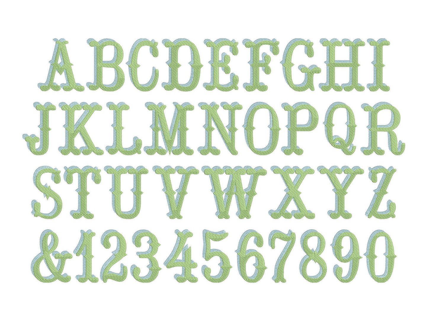 Monogram Font machine embroidery designs, western theme saloon shadow alphabet letters BX