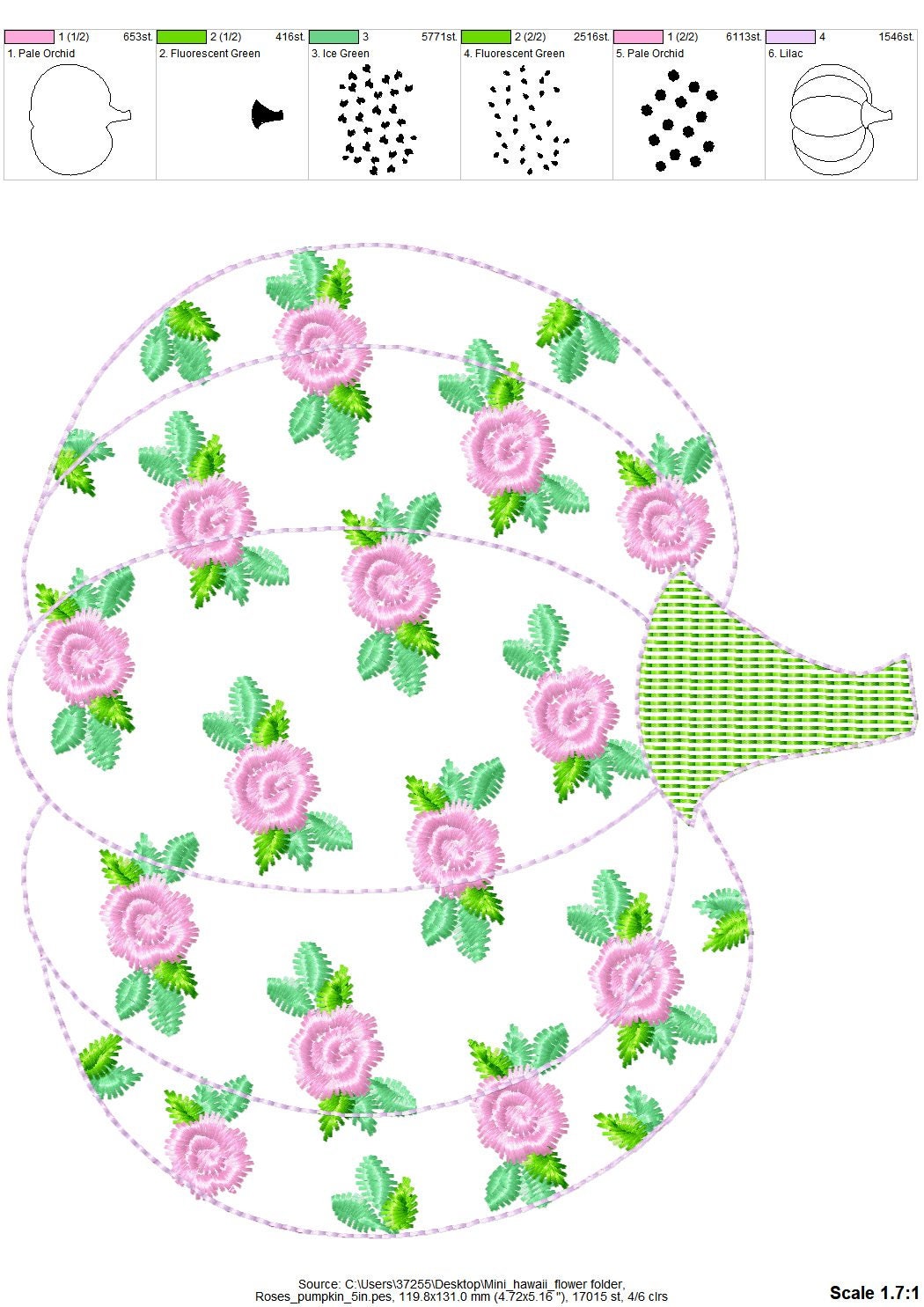 Free edge raggedy Rose Floral Pumpkin machine embroidery applique designs size 4, 5, 6, 8 inches Thanksgiving fall autumn embroidery