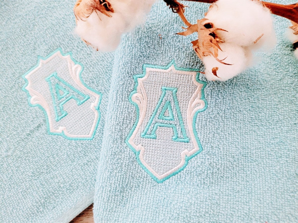 Embossed Terry Towel Monogram – Sizes 4" BX Digital Font File | Artapli