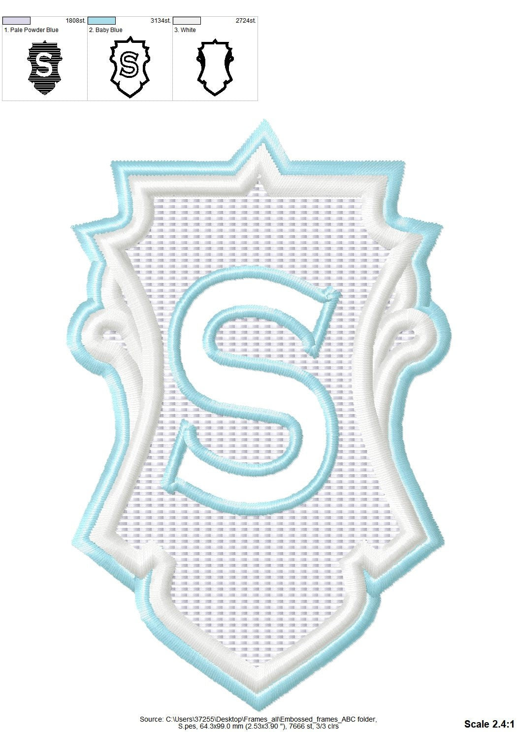 Embossed Terry Towel Monogram – Embossed instant download embroidery file by Artapli