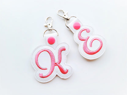Monogram Keychain Nicole ITH – Embroidery Font 3" 4" | BX PES DST JEF | Artapli