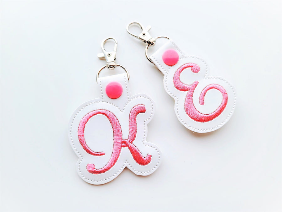 Monogram Keychain Nicole ITH – Embroidery Font 3" 4" | BX PES DST JEF | Artapli
