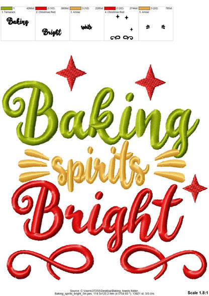 Quick Merry Christmas kitchen baking towel machine embroidery designs SET of 6 designs kitchen dish towel quote saying apron