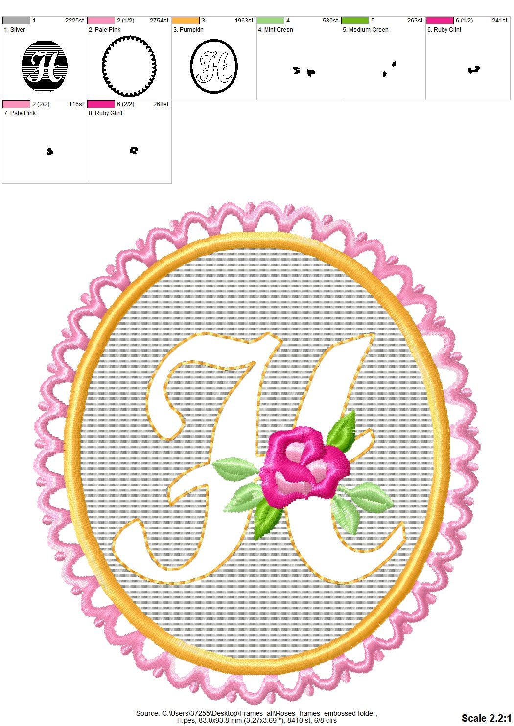 Embossed towel lace  monogram A-Z – Kids embroidery design instant download by Artapli
