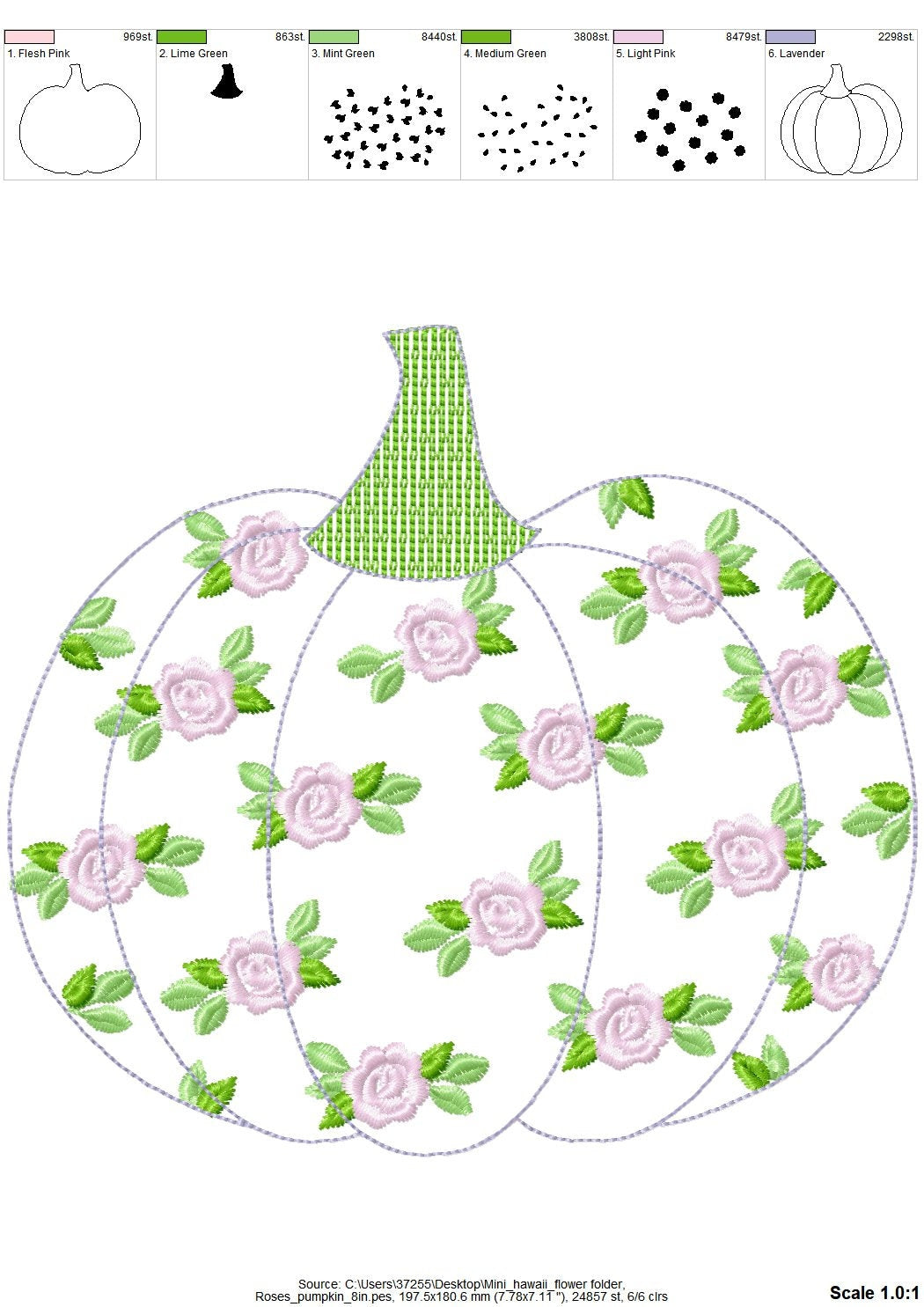 Free edge raggedy Rose Floral Pumpkin machine embroidery applique designs size 4, 5, 6, 8 inches Thanksgiving fall autumn embroidery