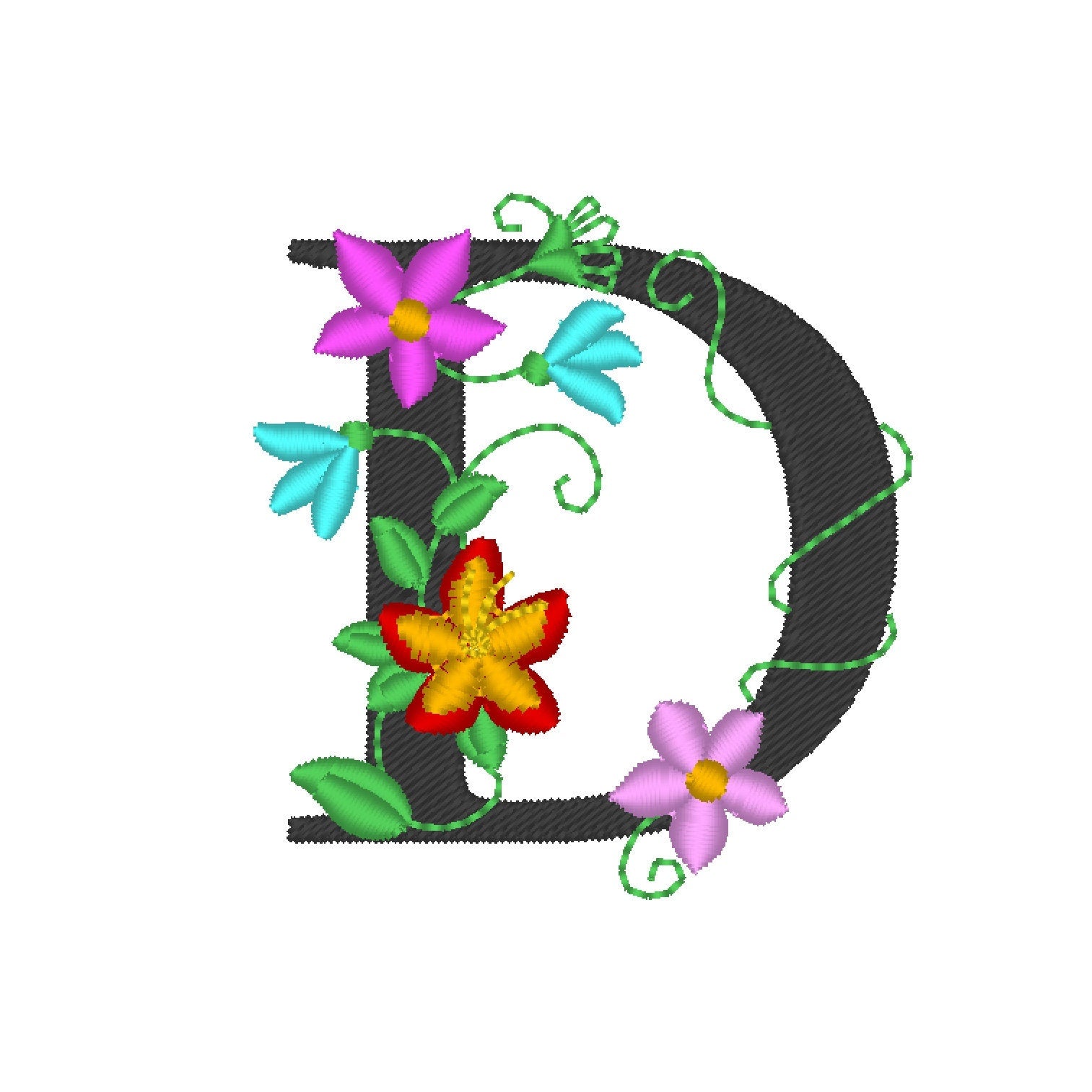 Floral whole alphabet mini small monogram lace swirl flowers block font Font machine embroidery designs monogram