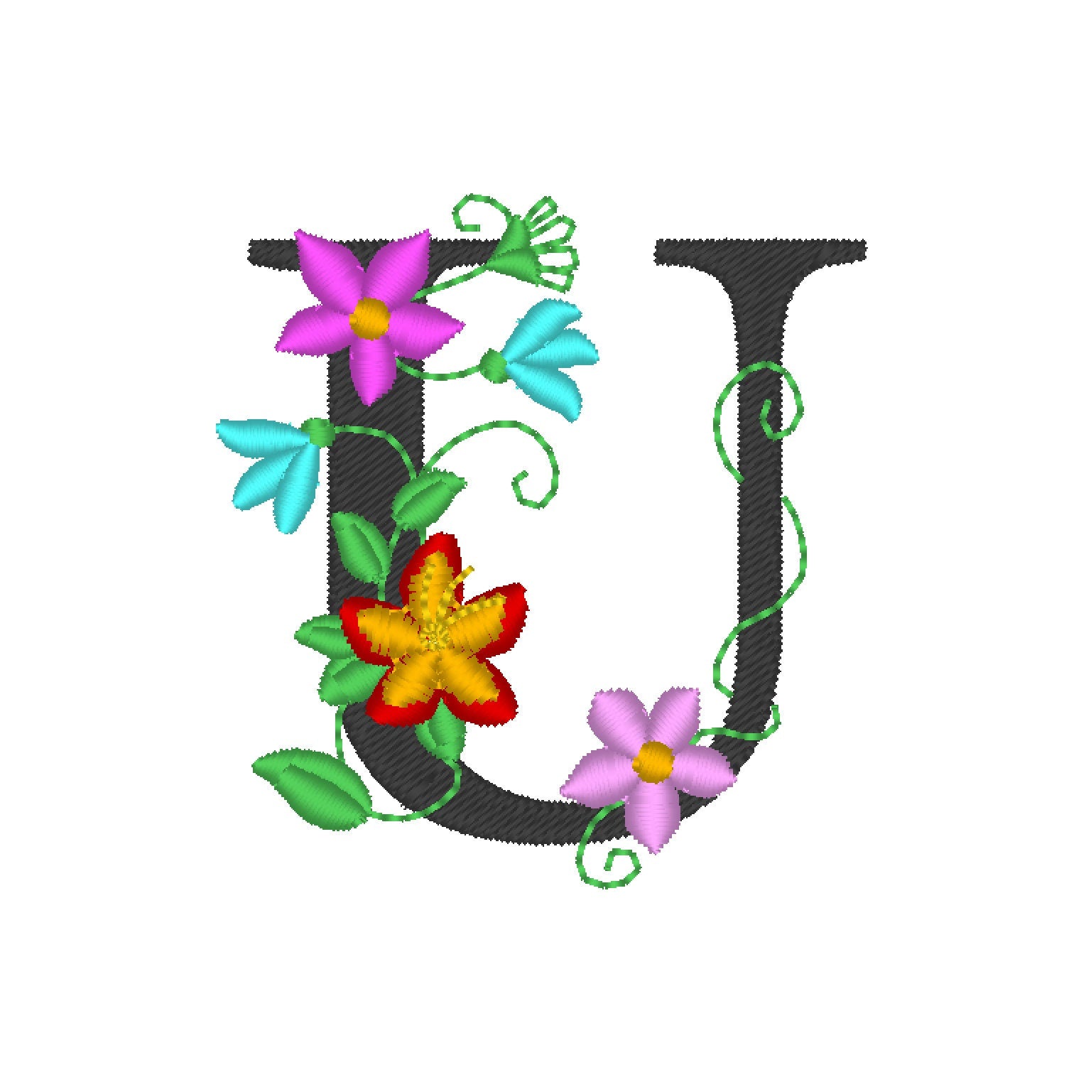 Floral whole alphabet mini small monogram lace swirl flowers block font Font machine embroidery designs monogram