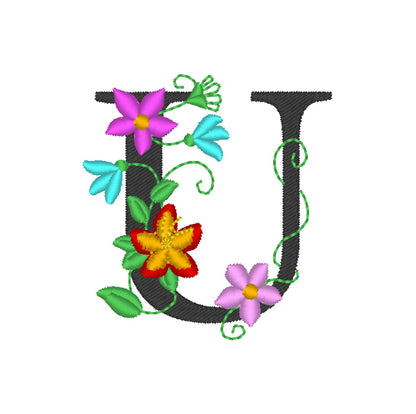 Floral whole alphabet mini small monogram lace swirl flowers block font Font machine embroidery designs monogram