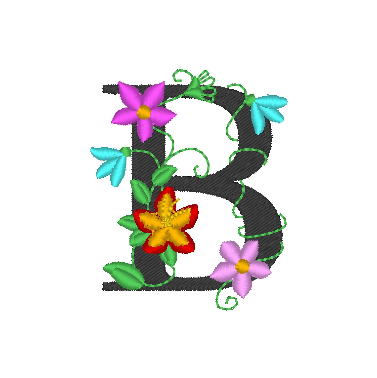 Floral whole alphabet mini small monogram lace swirl flowers block font Font machine embroidery designs monogram