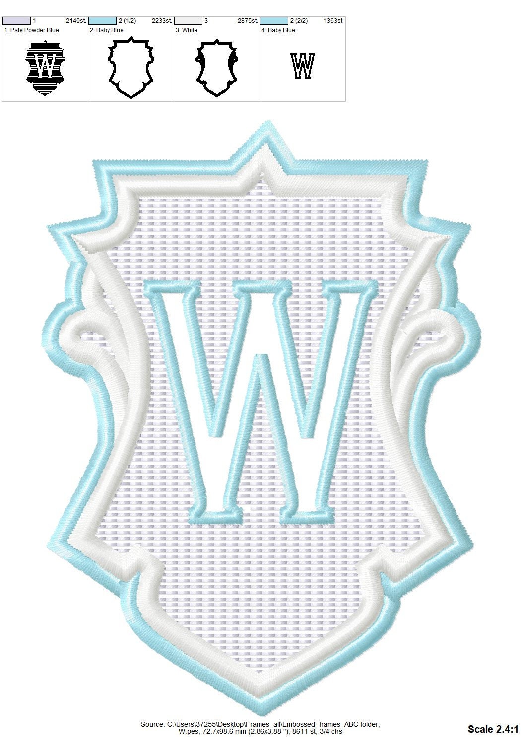 Embossed Terry Towel Monogram – Towel embroidery design instant download by Artapli