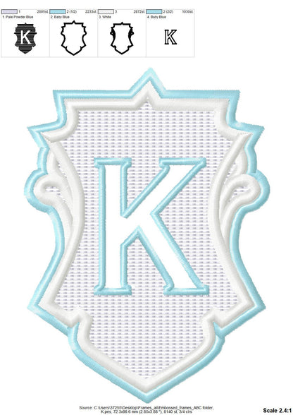 Embossed Terry Towel Monogram – Frame embroidery design by Artapli