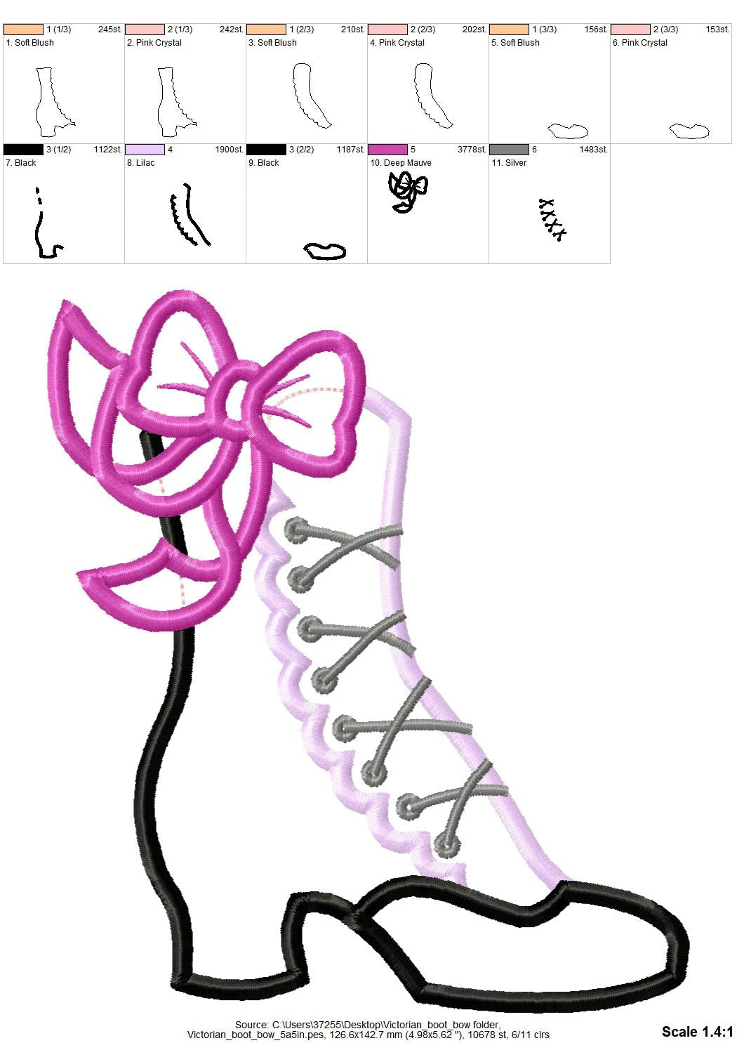 Victorian Boot with Bow – Instant Download | Artapli