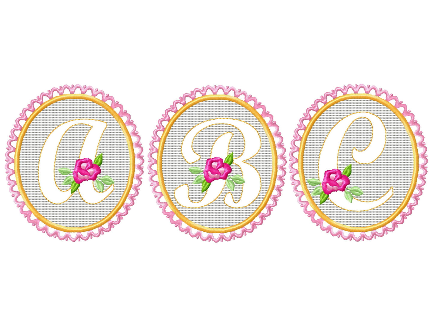 Embossed towel lace monogram A-Z – Instant Download | Artapli