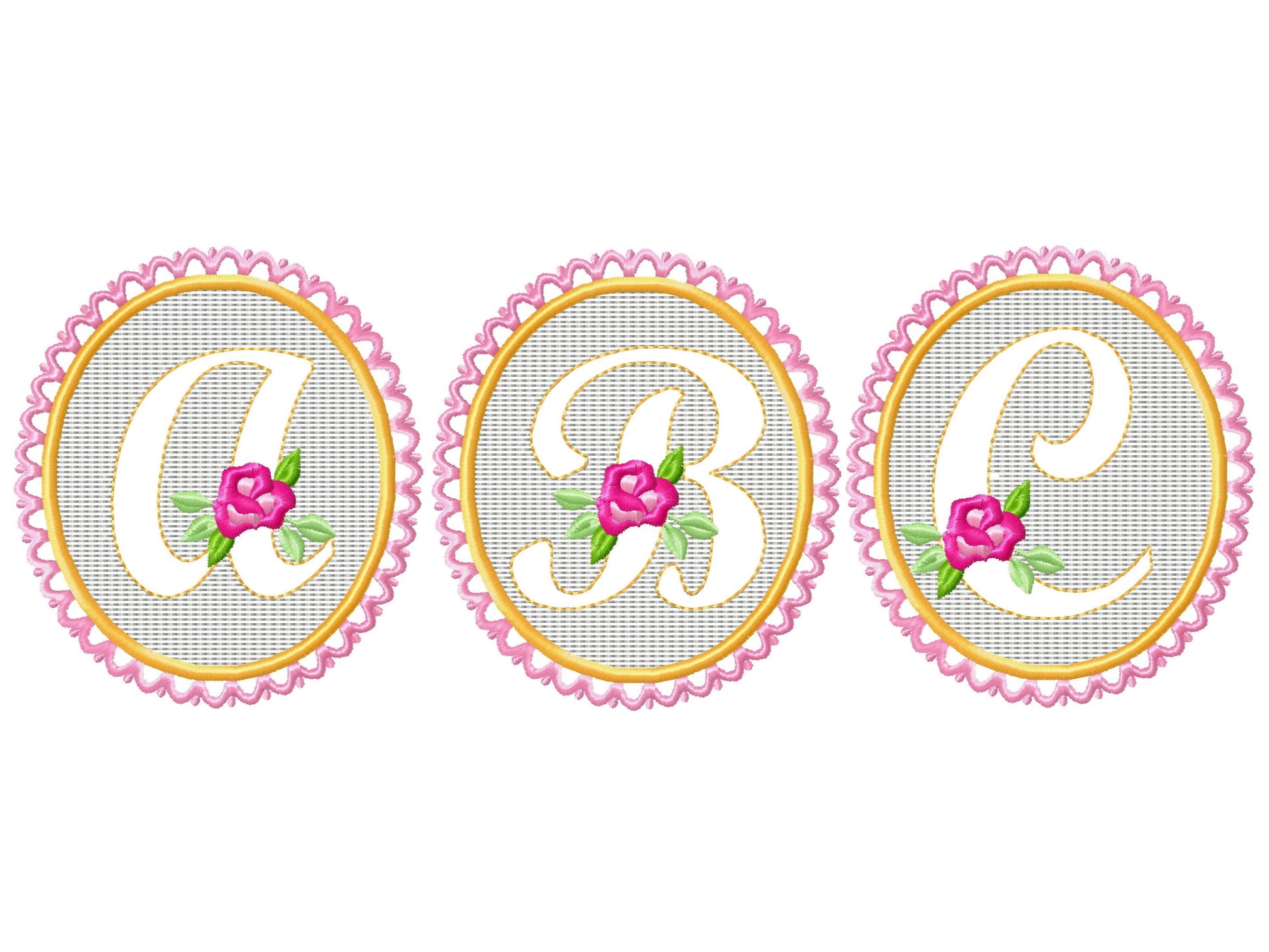 Embossed towel lace monogram A-Z – Instant Download | Artapli