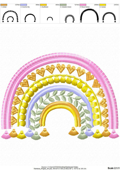 Fringed Boho Rainbow – Kids embroidery pattern by Artapli