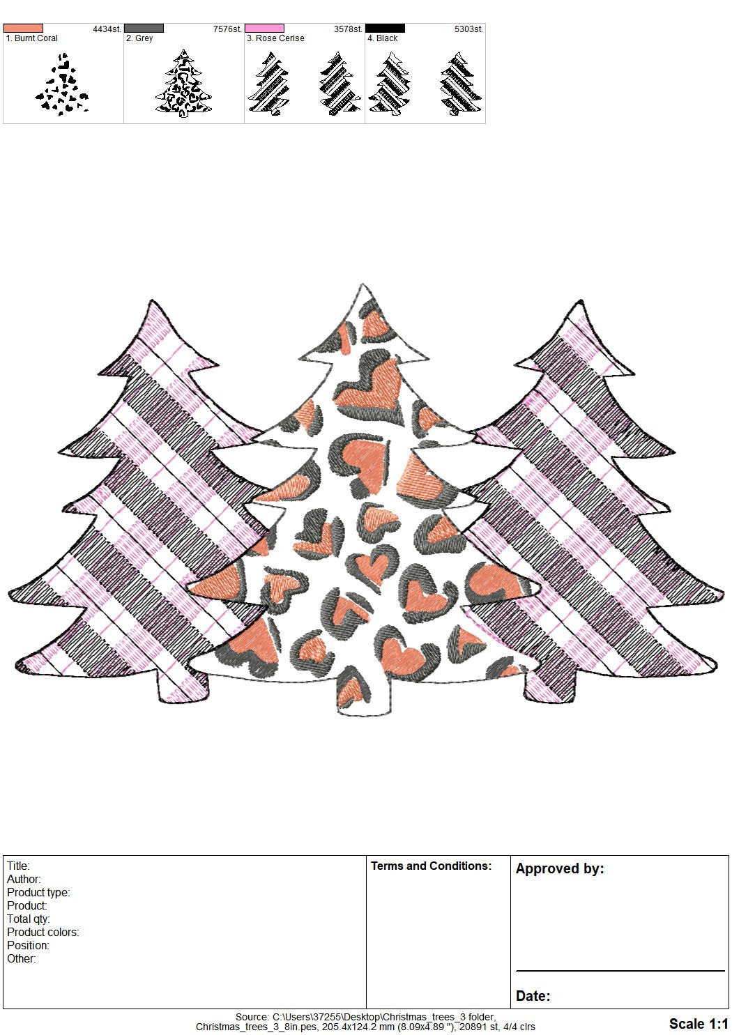 Gingham Tartan Plaid and extraordinary Leopard print Tree Trio machine embroidery designs 3 three Christmas trees in a row woodland spruce