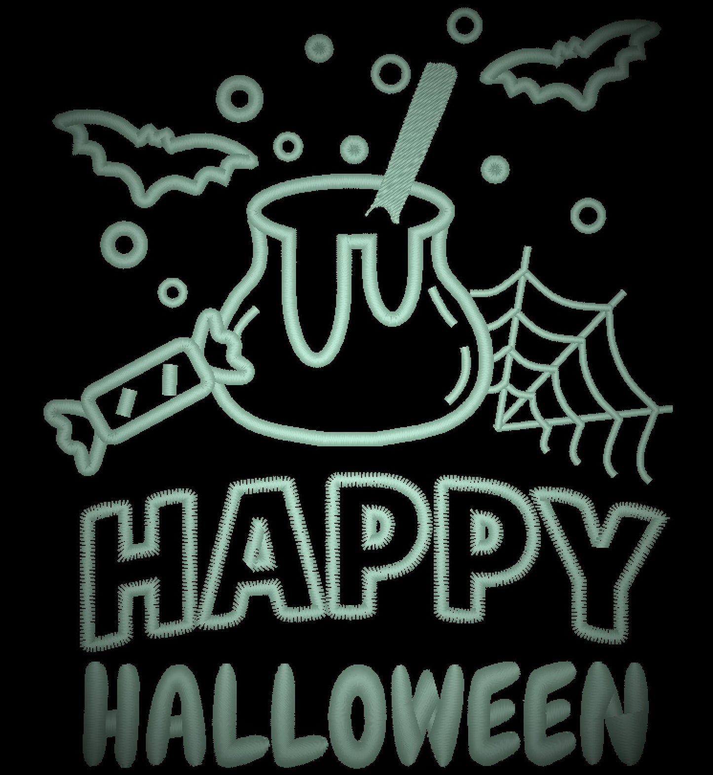 Trick or treat Happy Halloween party SET of 6 Glow in the dark special thread machine embroidery designs spooky scare pumpkin Jack O Lantern