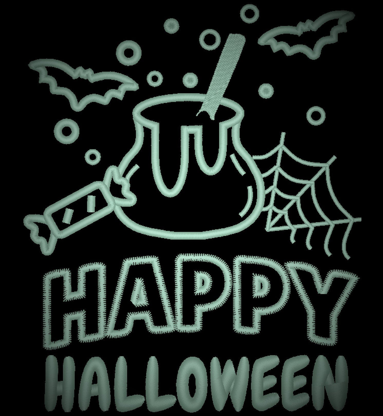 Trick or treat Happy Halloween party SET of 6 Glow in the dark special thread machine embroidery designs spooky scare pumpkin Jack O Lantern