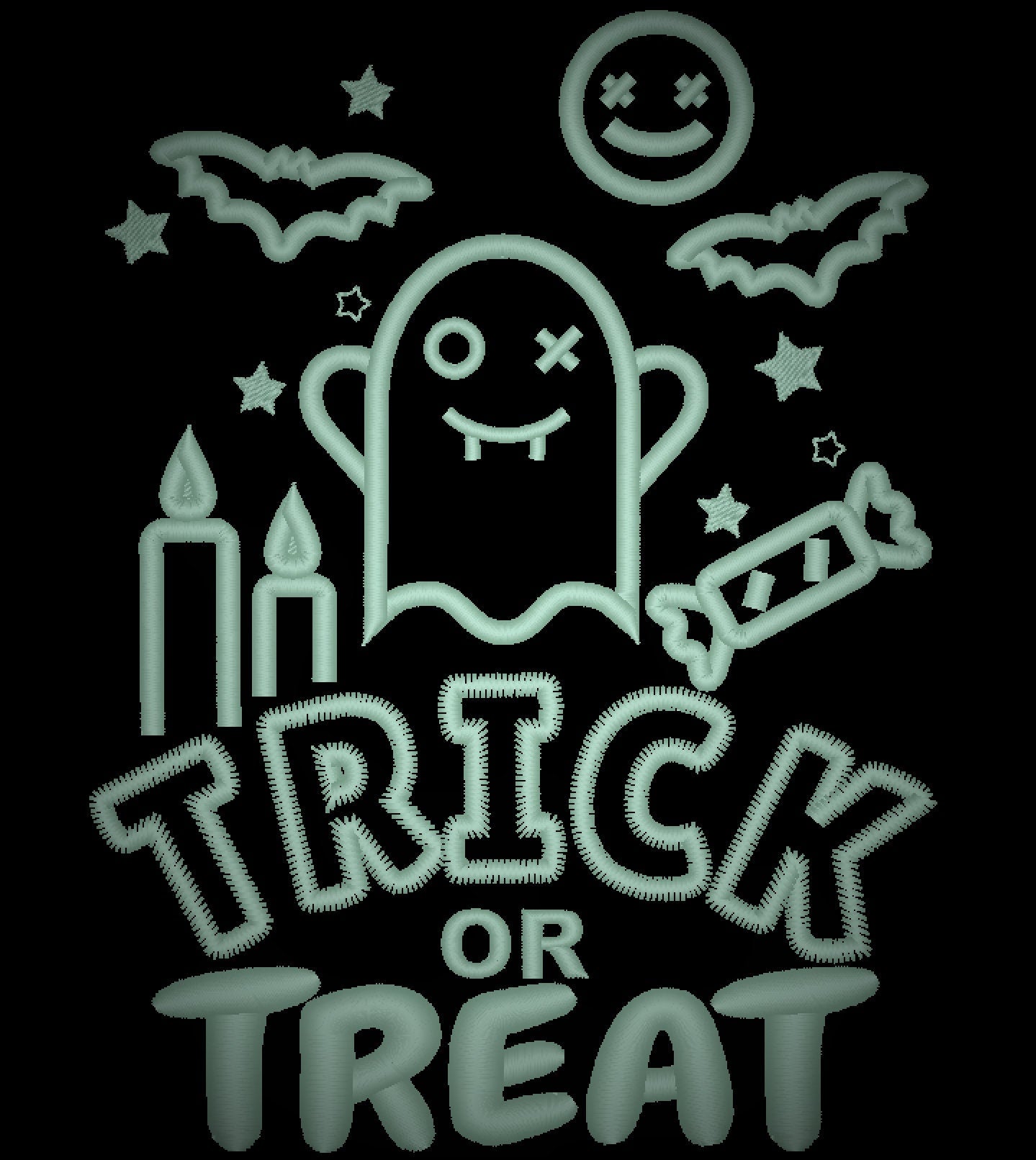Trick or treat Happy Halloween party SET of 6 Glow in the dark special thread machine embroidery designs spooky scare pumpkin Jack O Lantern
