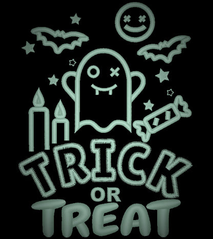 Trick or treat Happy Halloween party SET of 6 Glow in the dark special thread machine embroidery designs spooky scare pumpkin Jack O Lantern