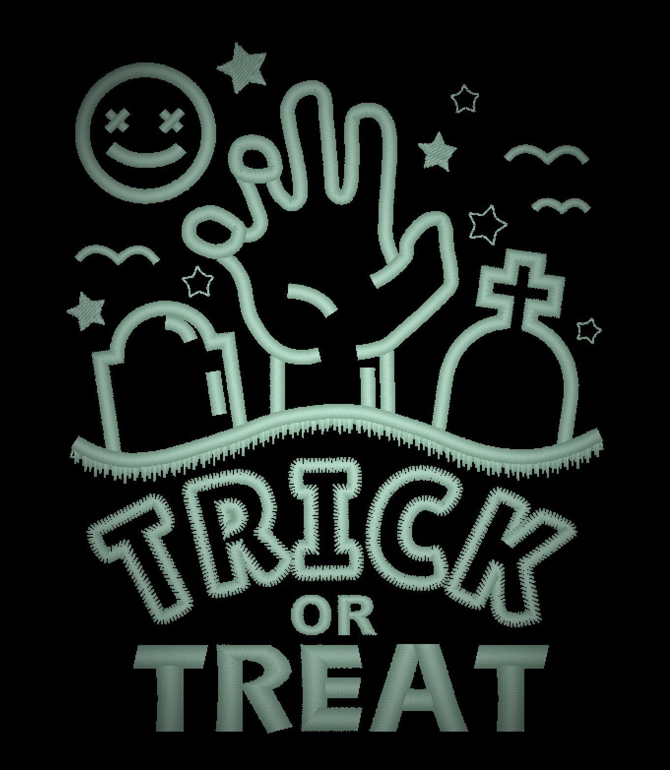 Trick or treat Happy Halloween party SET of 6 Glow in the dark special thread machine embroidery designs spooky scare pumpkin Jack O Lantern