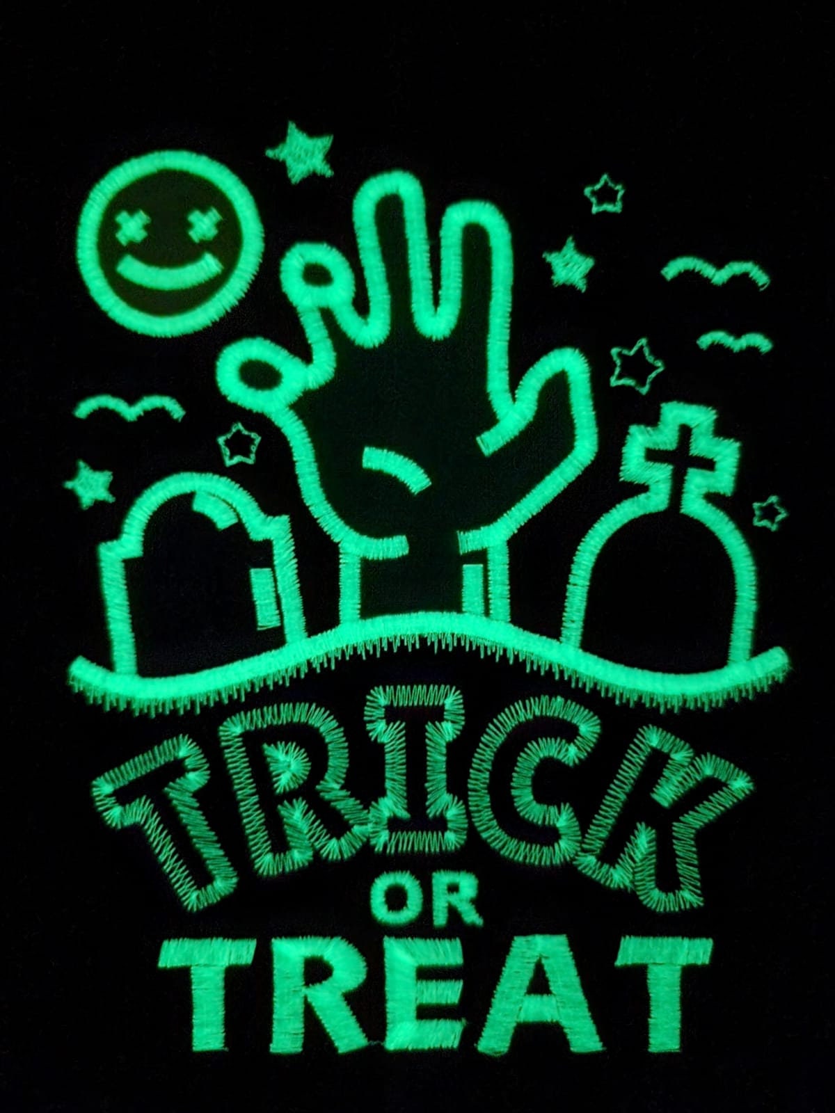 Trick or treat Happy Halloween party SET of 6 Glow in the dark special thread machine embroidery designs spooky scare pumpkin Jack O Lantern