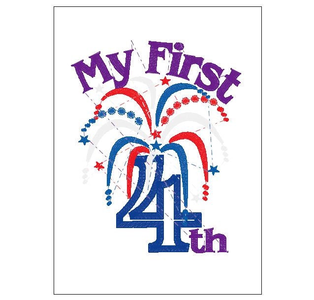 My first 4th of July and plain fireworks machine – Sizes 3.5" 4" 5" 6" 7" Digital Embroidery File | Artapli