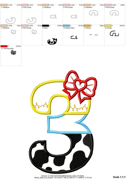 Little Cowgirl Number 3 Three – Instant Download | Artapli