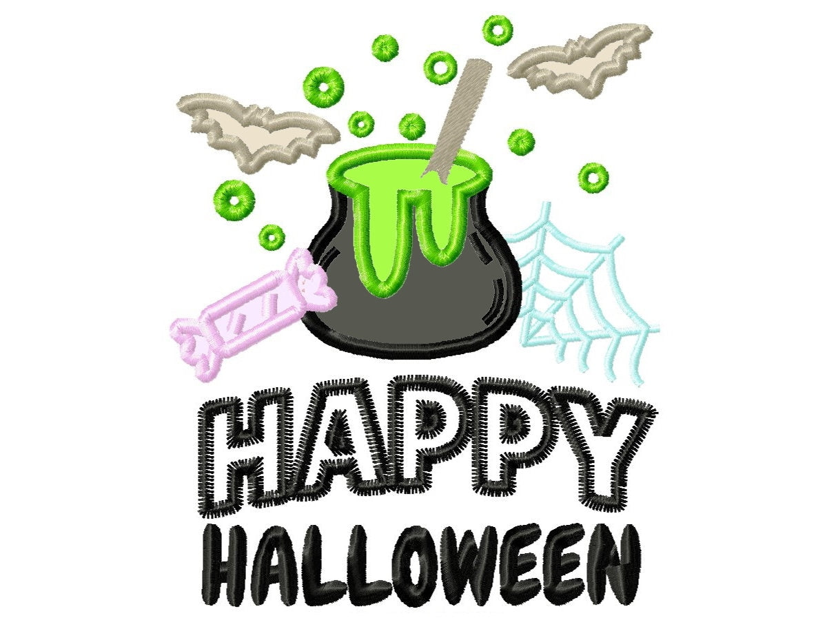 Magic Happy Halloween Saying – Sizes 4" 5" 6" 7" 8" 10" Digital Embroidery File | Artapli