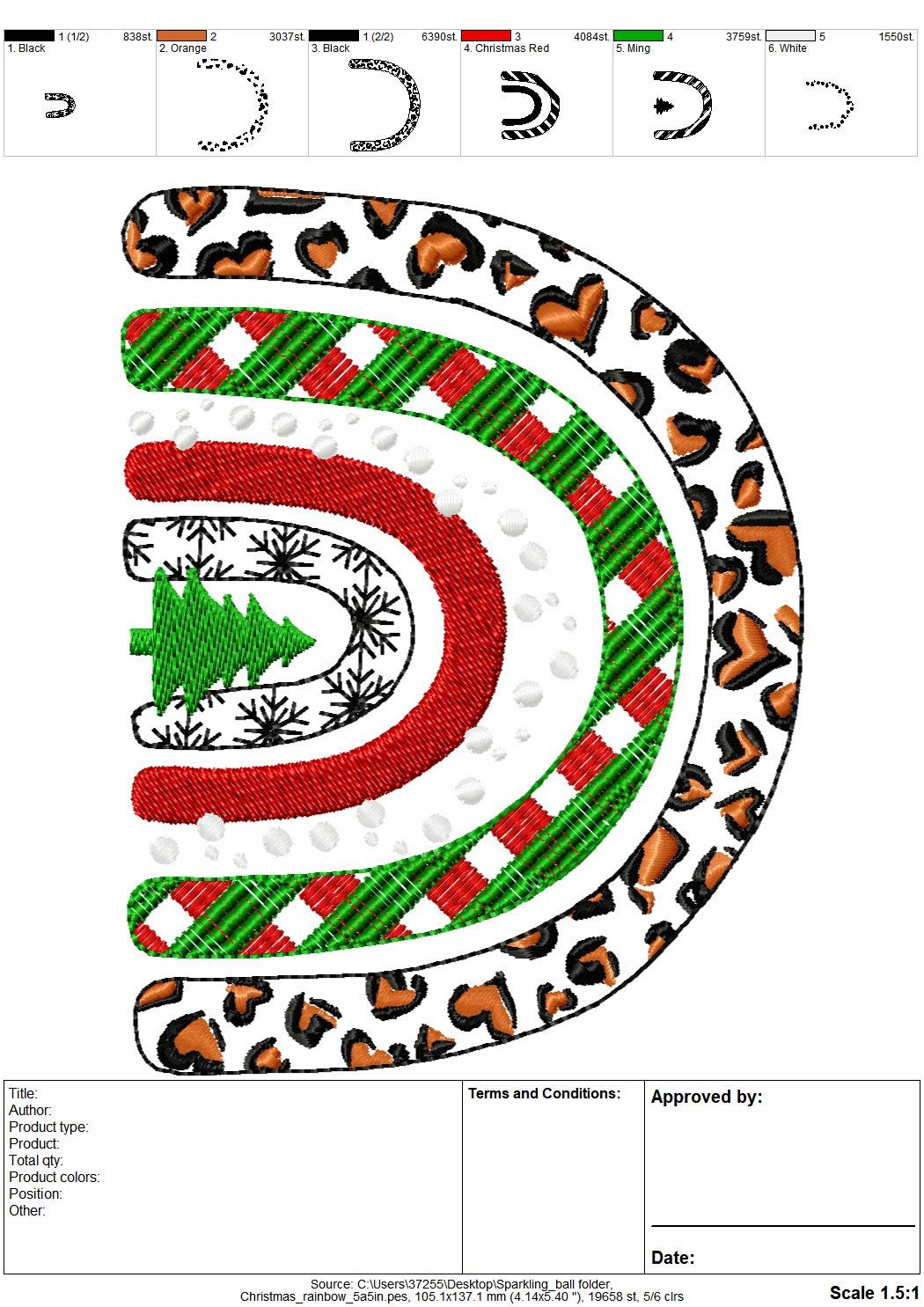 Christmas tree light stitch Rainbow machine embroidery designs awesome winter Rainbow snowflakes, gingham and leopard print