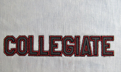 Zig Zag Outline Applique Font – Embroidery 1.3" 1.5" 2" 2.5" 3" 4" | BX PES DST JEF | Artapli