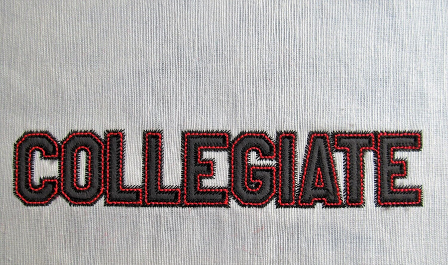 Zig Zag Outline Applique Font – Embroidery 1.3" 1.5" 2" 2.5" 3" 4" | BX PES DST JEF | Artapli