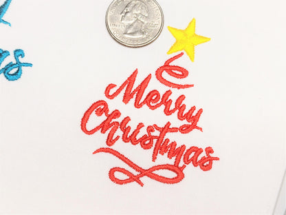 Merry Christmas, Christmas tree curly damask with star sparkle swirl curl saying machine embroidery designs