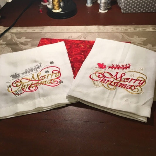Merry Christmas saying machine embroidery designs snowflake Santa sleigh and reindeers