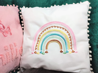 Boho rainbow arc of color fringed arcs and tassels machine embroidery designs girly pretty