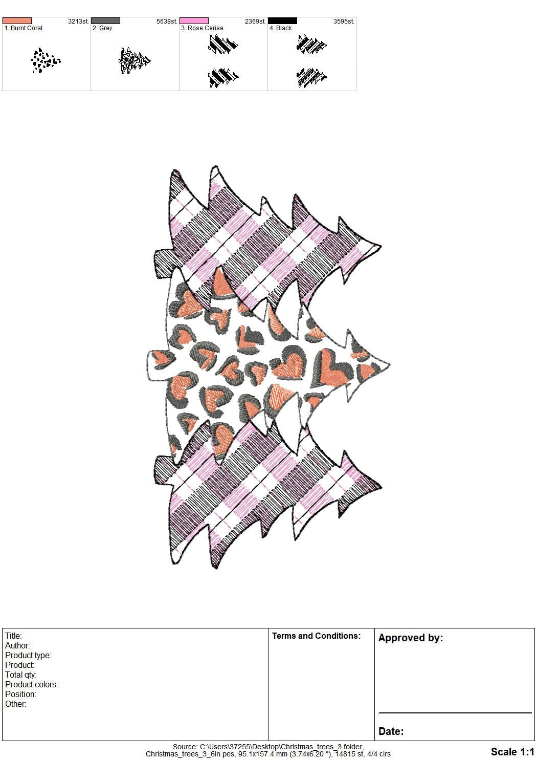 Gingham Tartan Plaid and extraordinary Leopard print Tree Trio machine embroidery designs 3 three Christmas trees in a row woodland spruce