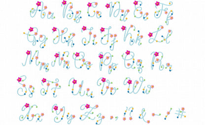 Pearl Floral handwriting Font – Sizes 1" 1.3" 1.5" 1.7" 2" 4" BX Digital Font File | Artapli