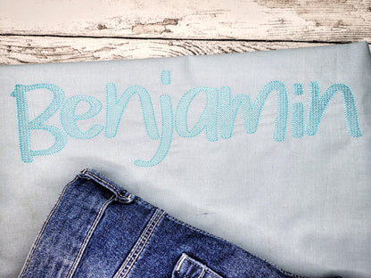 Quick Light Sketch Font – Alphabet machine embroidery design by Artapli