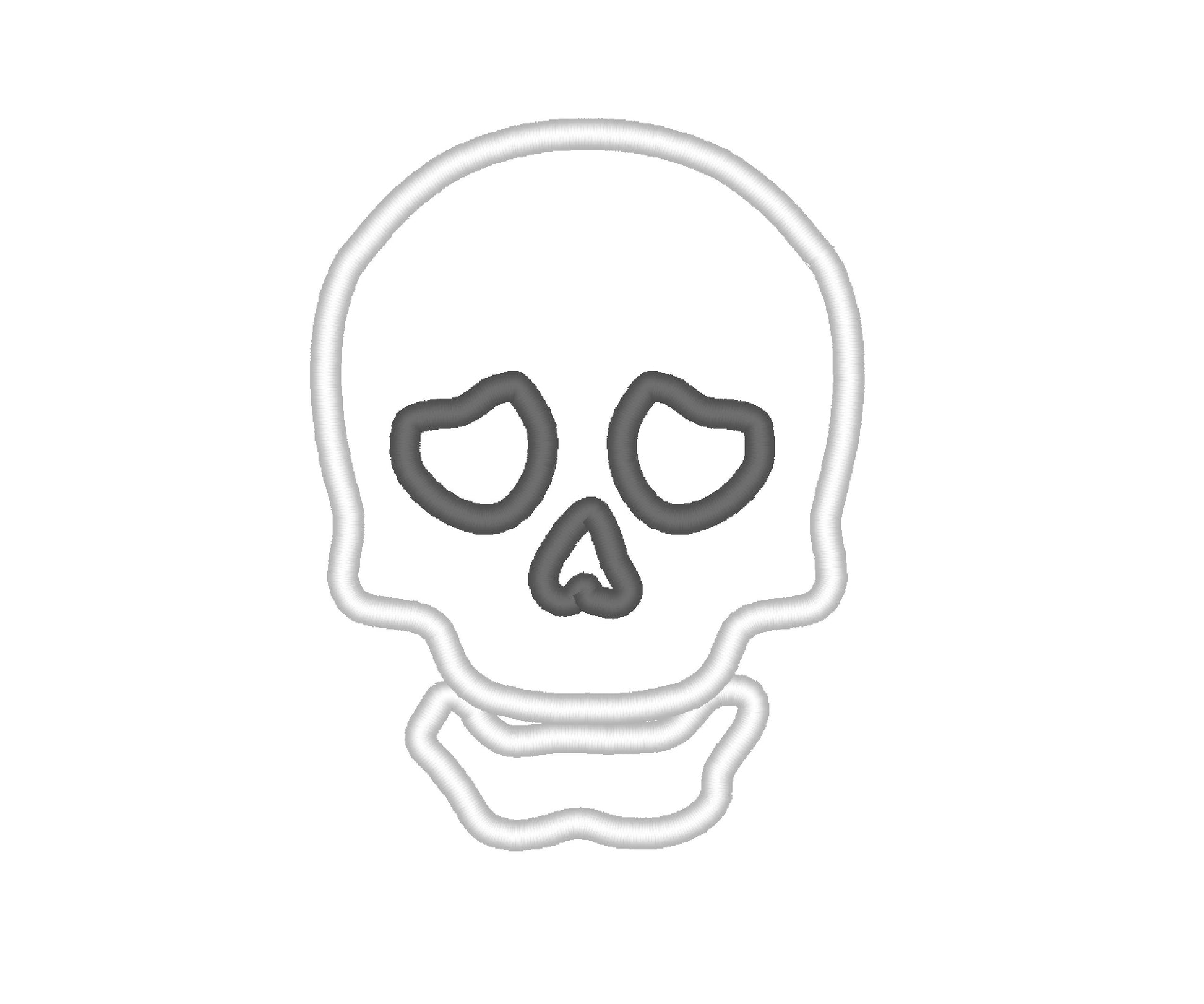 Simple Skull Applique – Sizes 3" 3.5" 4" 5" 5.5" 6" Digital Embroidery File | Artapli