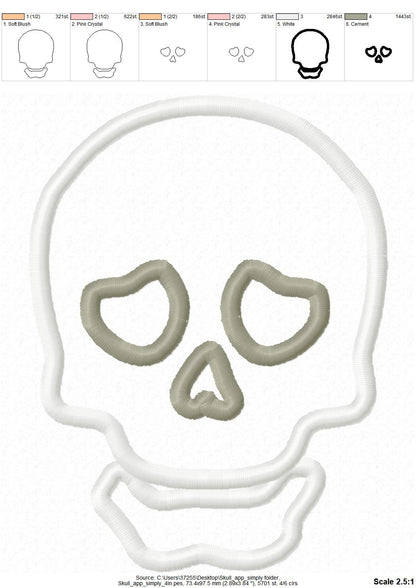 Simple Skull Applique – Boy embroidery design by Artapli