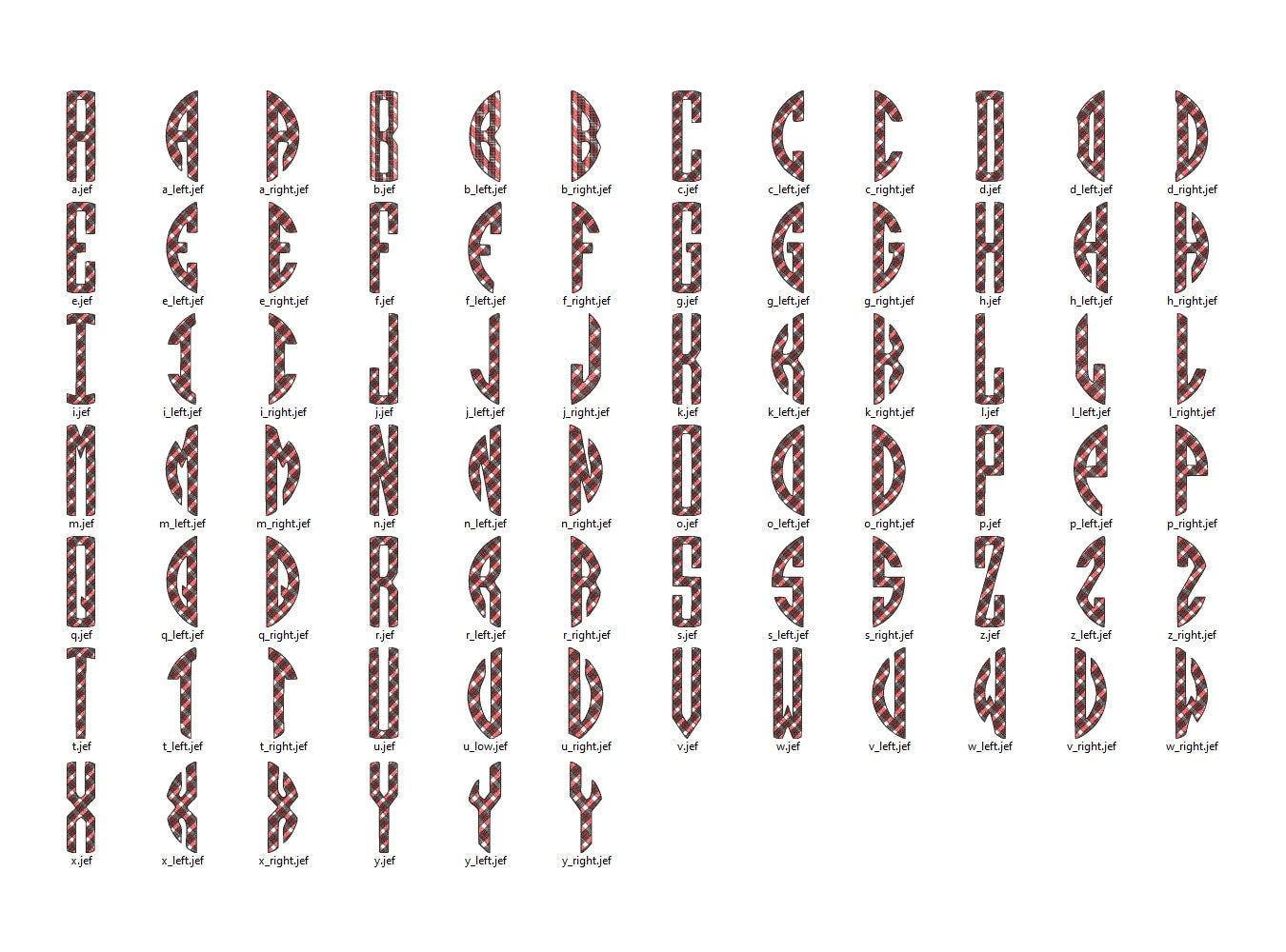 Plaid gingham Circle Monogram – Sizes 2" 2.5" 3" 3.5" 4" 4.5" BX Digital Font File | Artapli
