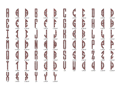 Plaid gingham Circle Monogram – Sizes 2" 2.5" 3" 3.5" 4" 4.5" BX Digital Font File | Artapli