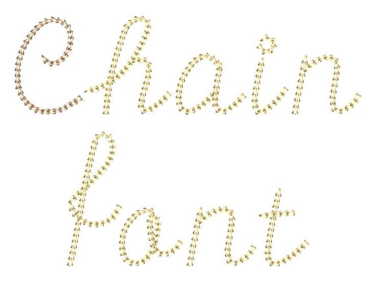 Light Chain Handwritten Font – Sizes 1" 1.3" 1.6" 2" 2.5" 4" BX Digital Font File | Artapli