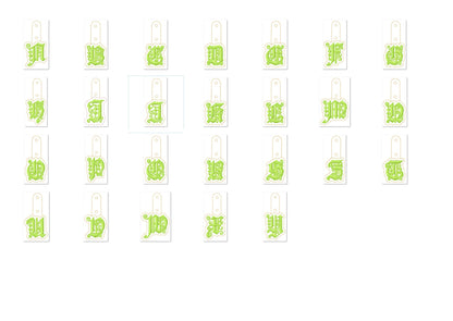 Key fob snap tab Monogram gothic initial letters from A up to Z in the hoop ITH keyfob bag tag keychain machine embroidery designs