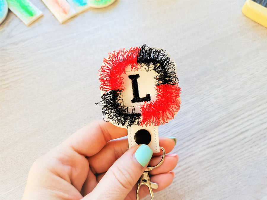 Key fob snap tab fluffy A-Z – Embroidery Font 2" 4" | BX PES DST JEF | Artapli