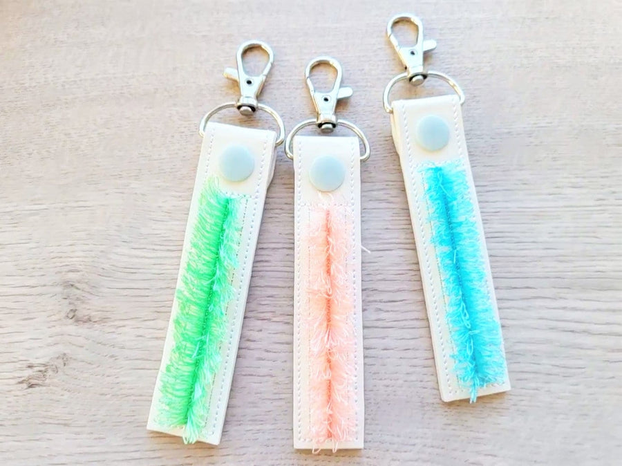 Fringed key fob snap tab ITH Embroidery 4.5" 5" 7" | Chenille PES DST JEF | Artapli