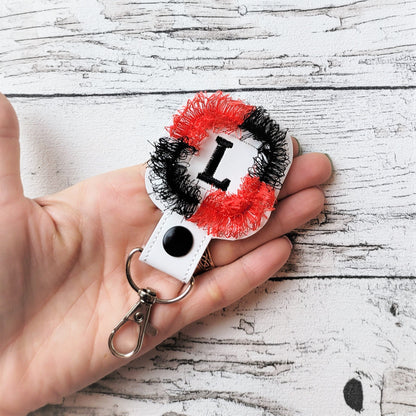 Key fob snap tab fluffy A-Z – Alphabet digital embroidery pattern by Artapli