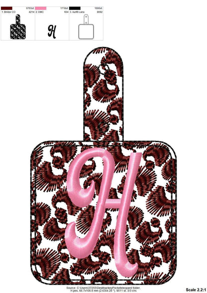 Leopard Key fob snap tab – In-the-Hoop embroidery design by Artapli