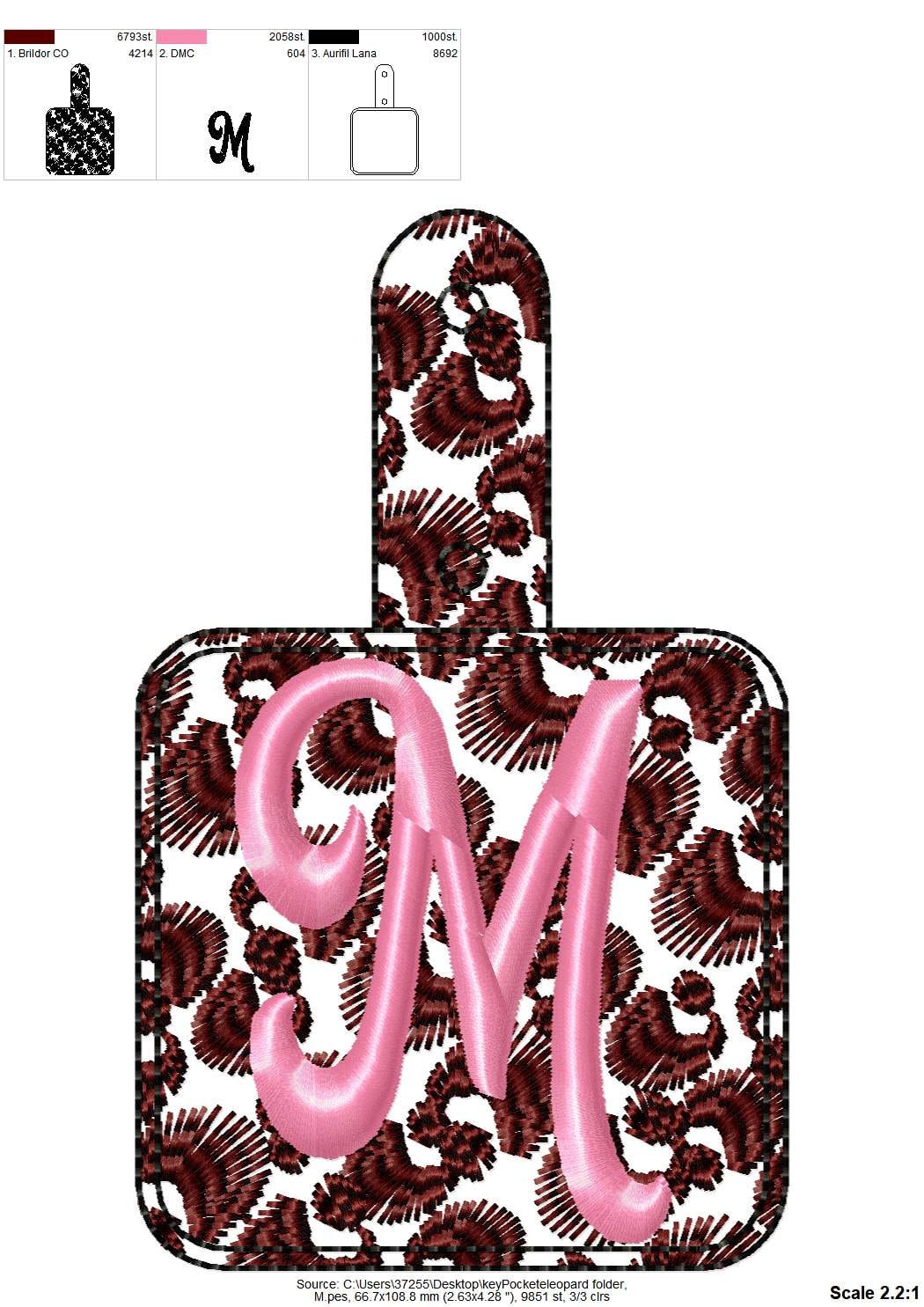 Leopard Key fob snap tab – Key embroidery pattern by Artapli