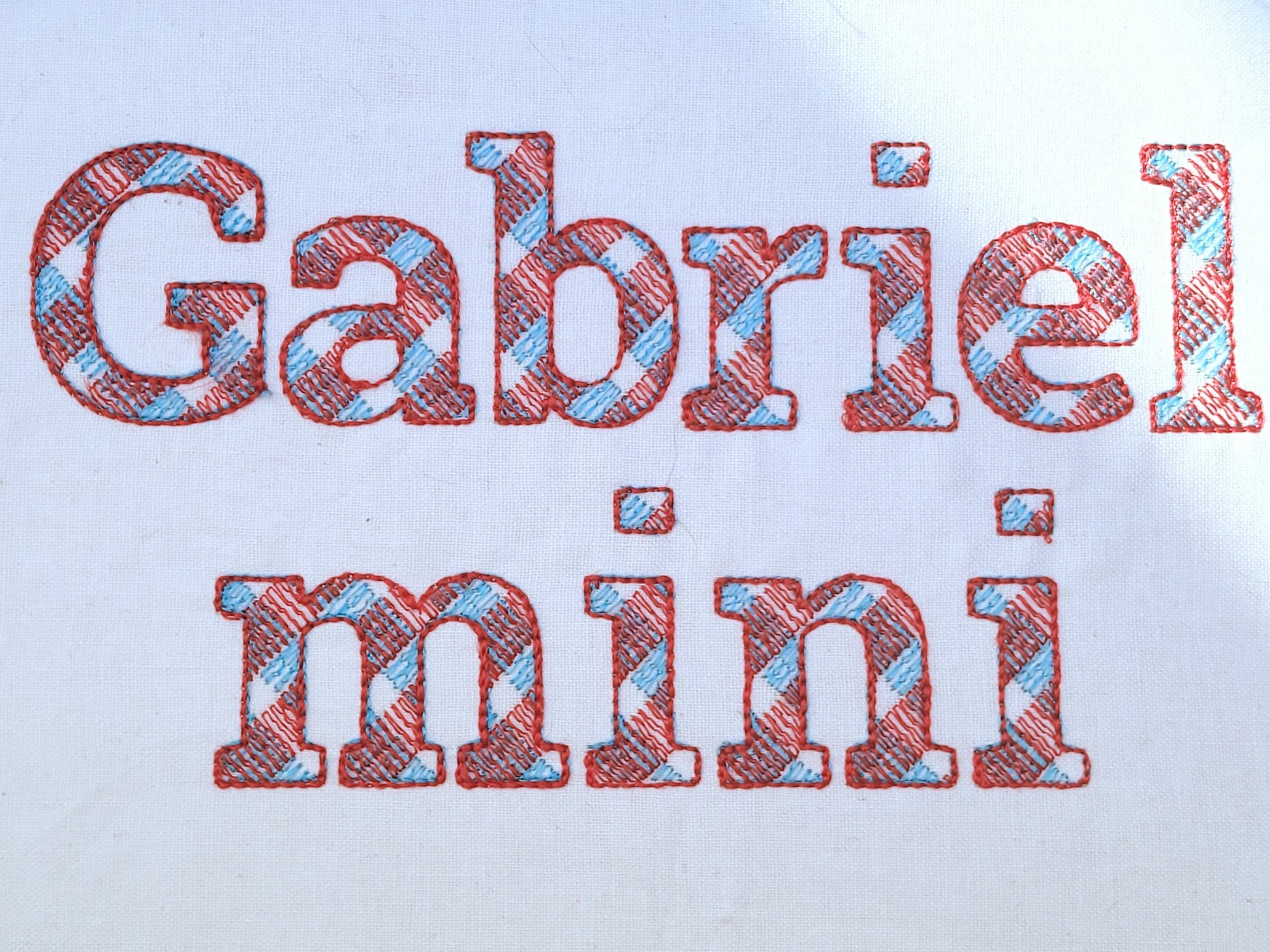 Mini Gingham Plaid Buffalo Font – Alphabet machine embroidery design by Artapli